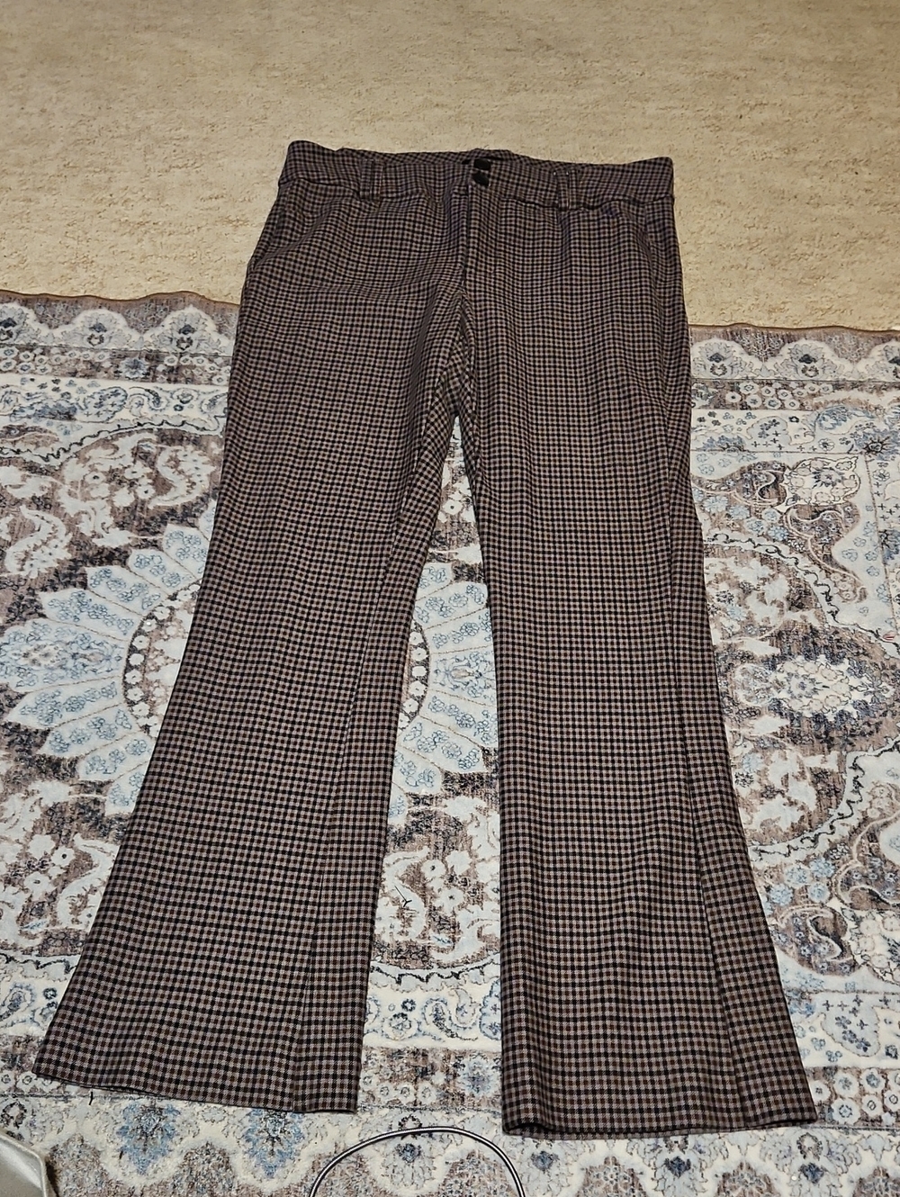 torrid Black and Brown Micro-Check Bootcut Pants